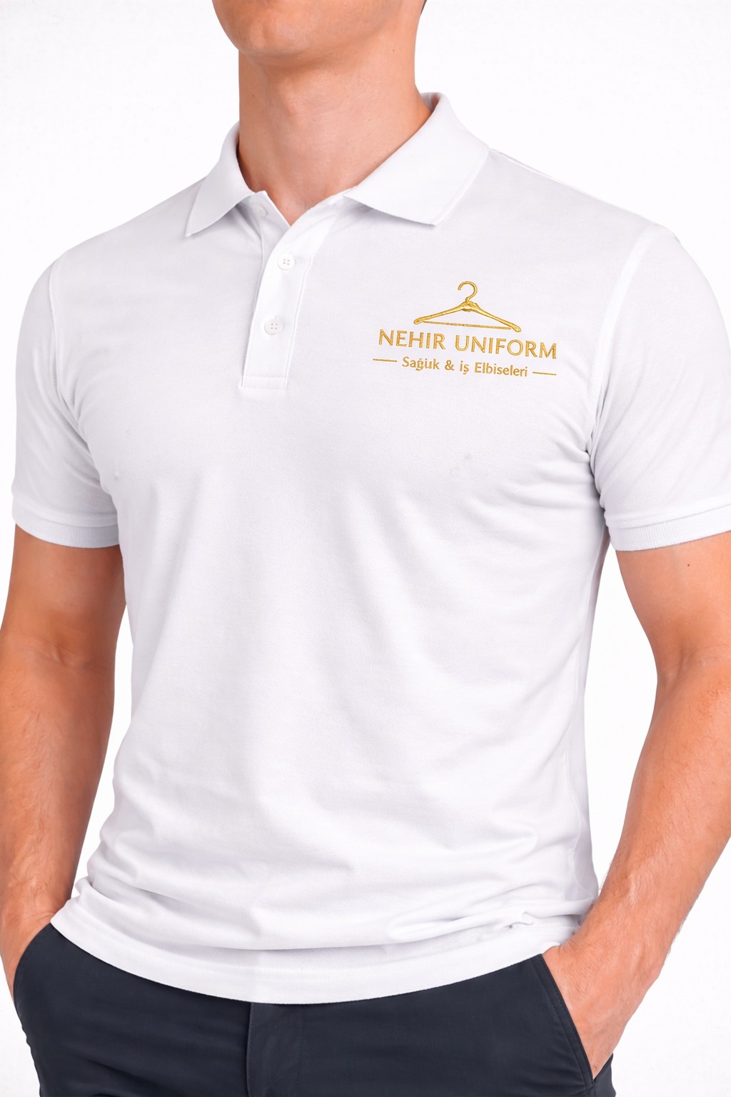 White Polo Work Shirt