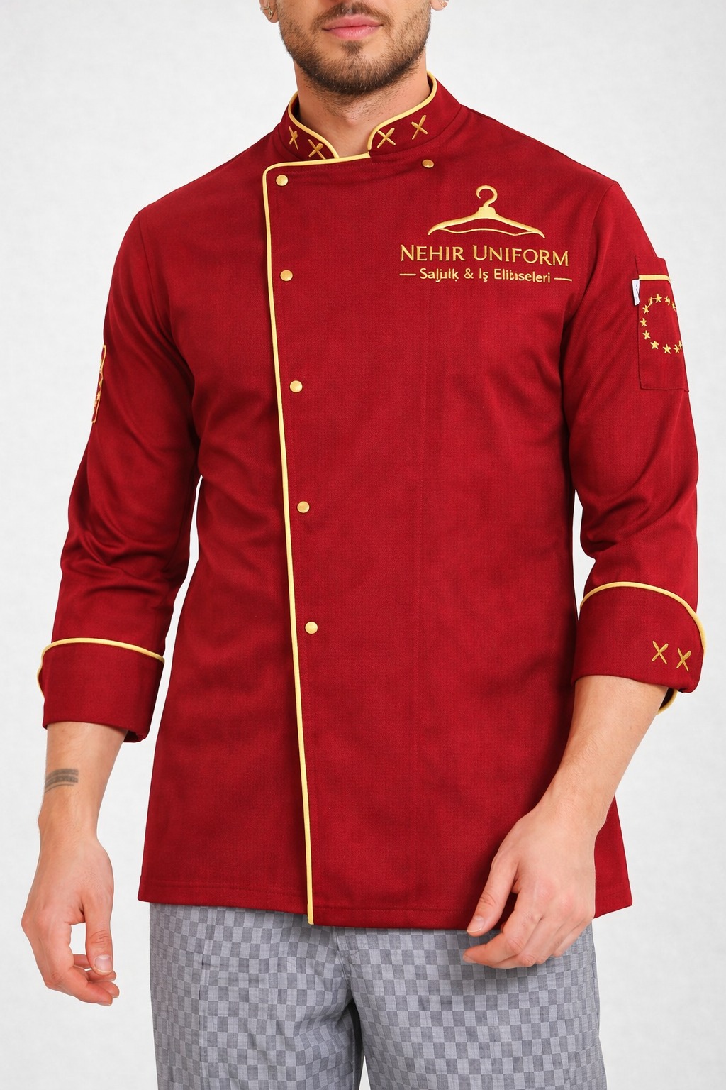 Chef Jacket - Burgundy Gold