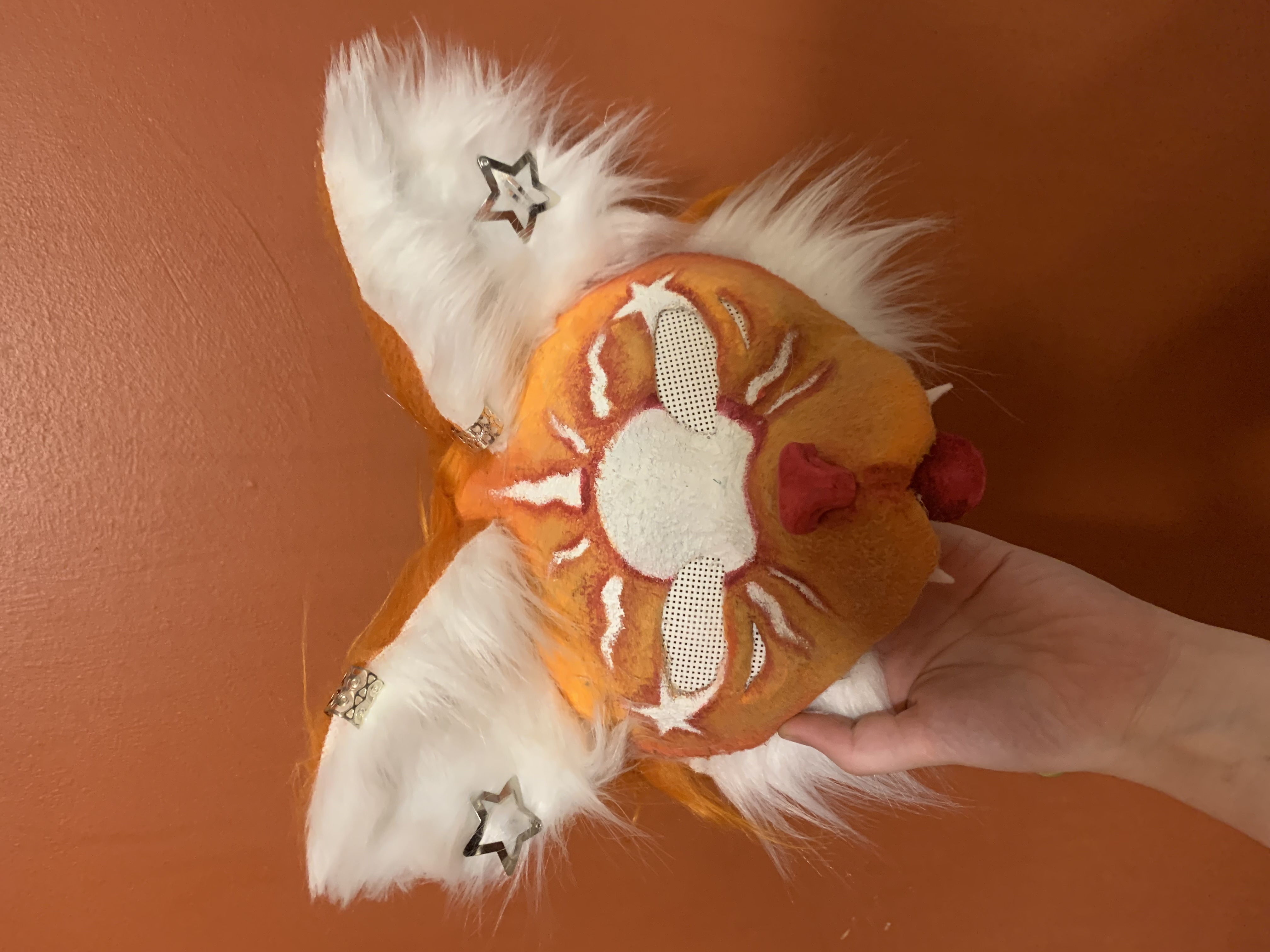 Jasper: orange and white cat mask