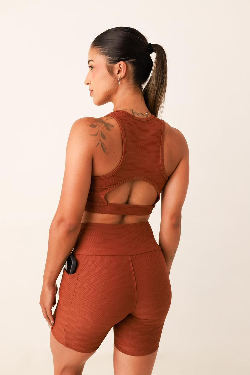 Conjunto Fitness Feminino Marrom