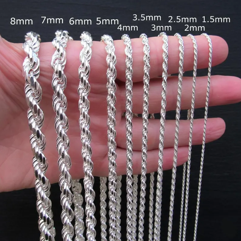 ORIGINAL 925 sterling silver rope chains
