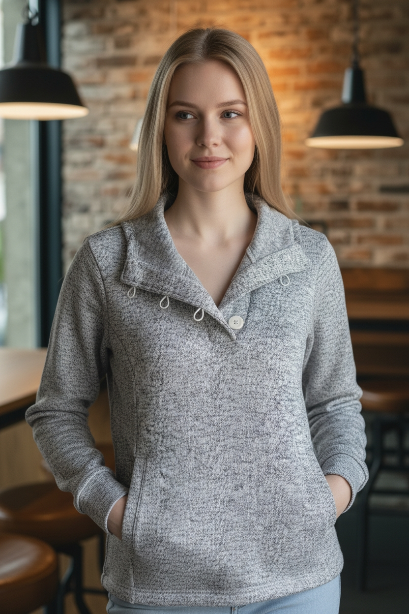 Pull polaire à capuche Columbia gris