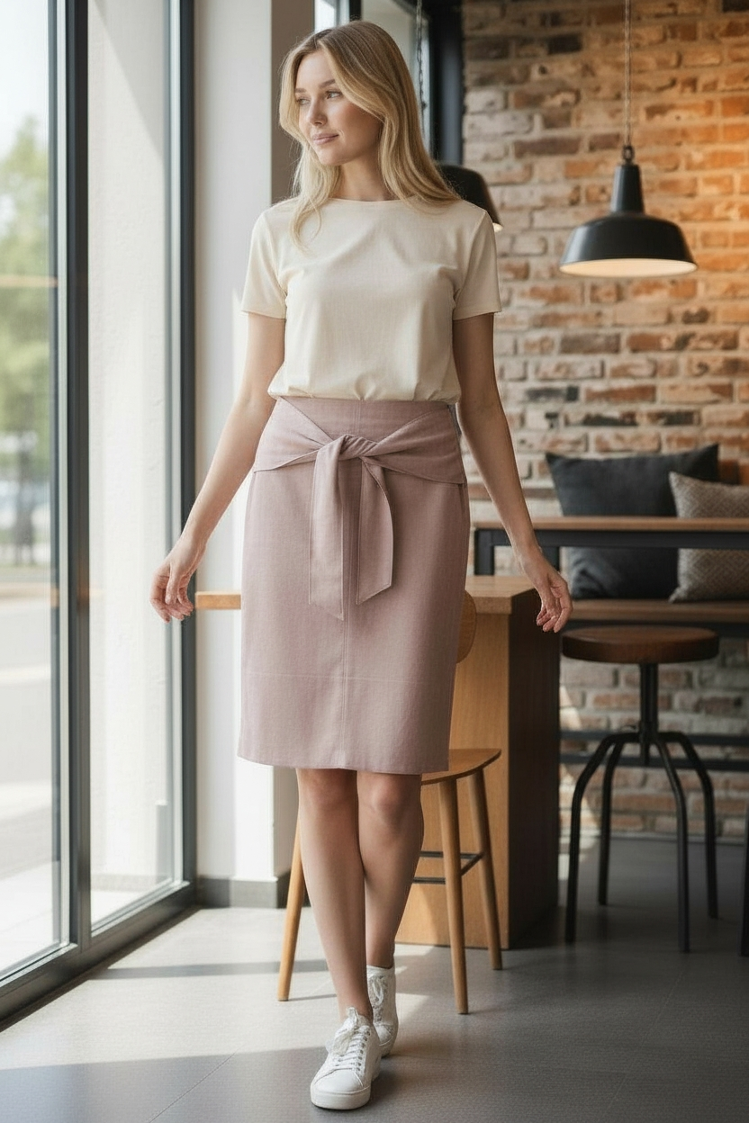 Jupe midi rose Kiabi  Très bon état