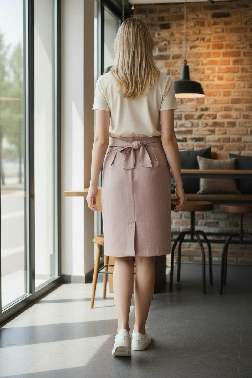 Jupe midi rose Kiabi  Très bon état