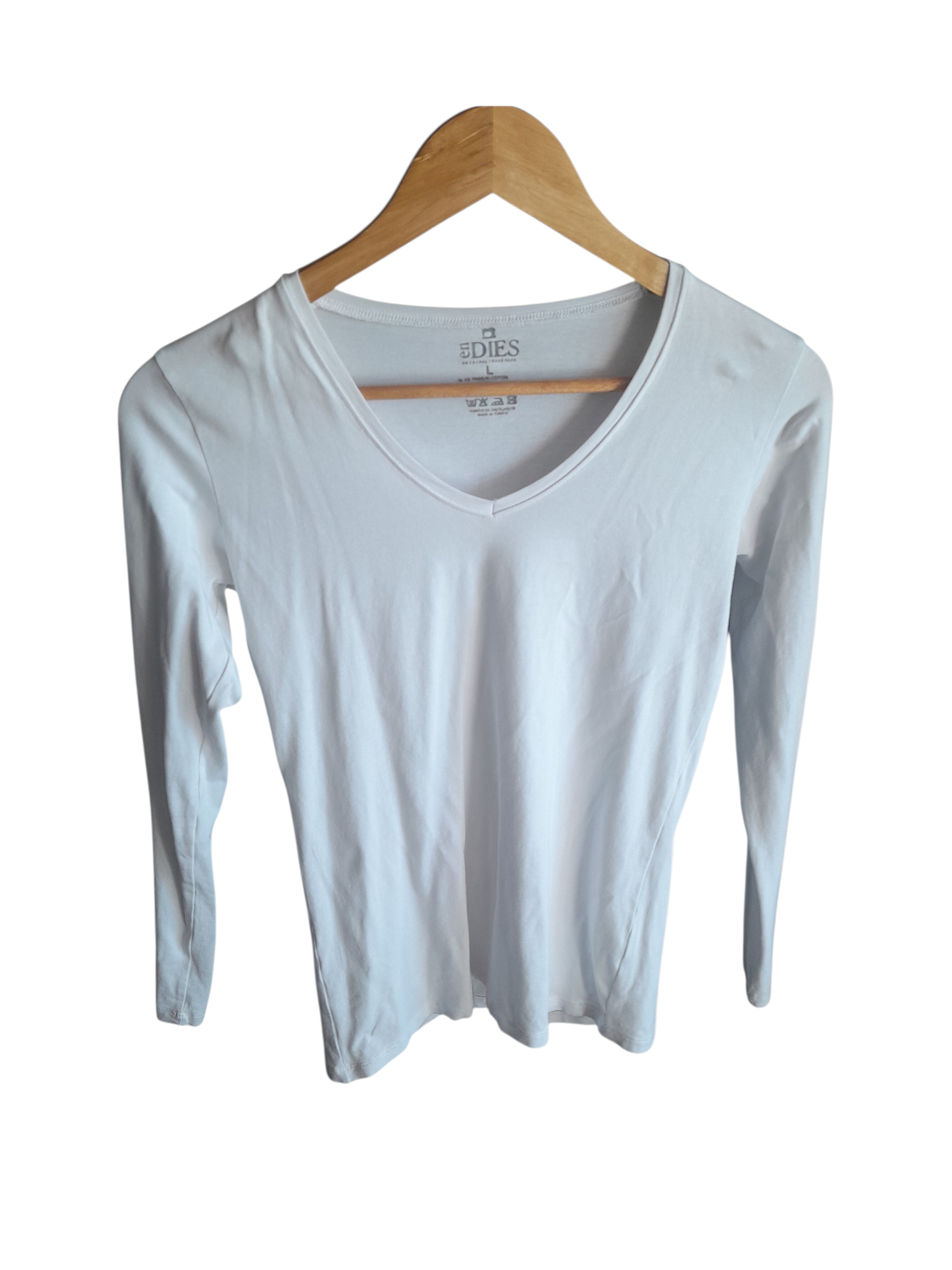 T-shirt manches longues blanc EDIES – Taille L  (Occasion)