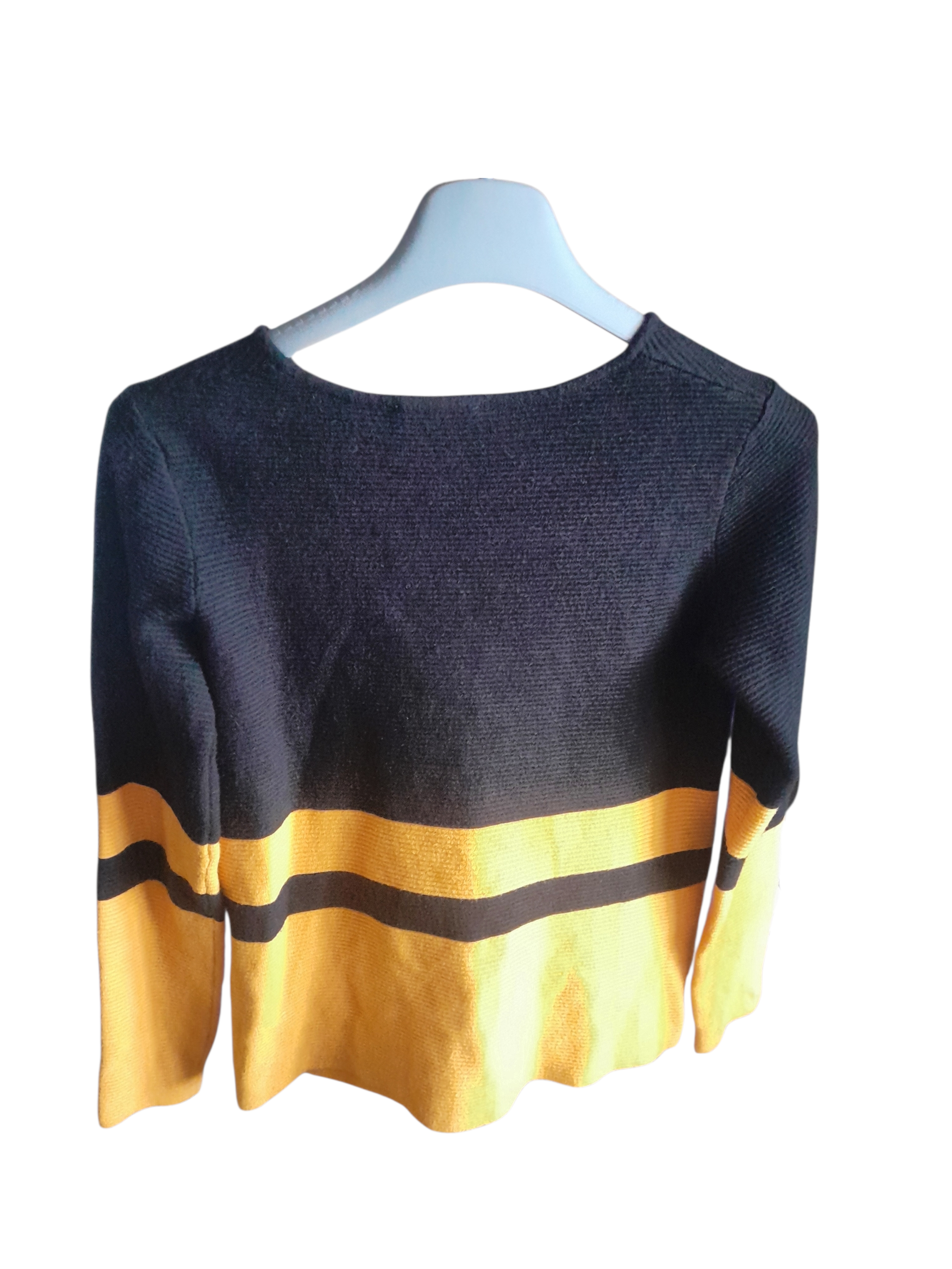 Pull Maison 123 Paris rayé marine/moutarde