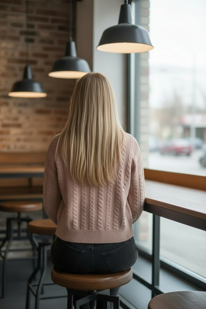 Cardigan PINK Victoria’s Secret maille torsadée rose poudré