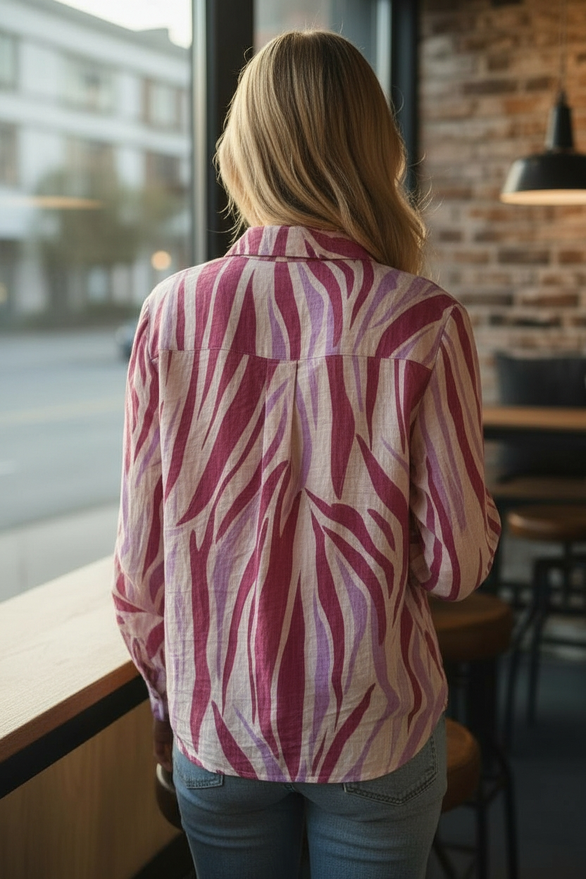 Chemise MILO'S PARIS – Imprimé abstrait rose & violet