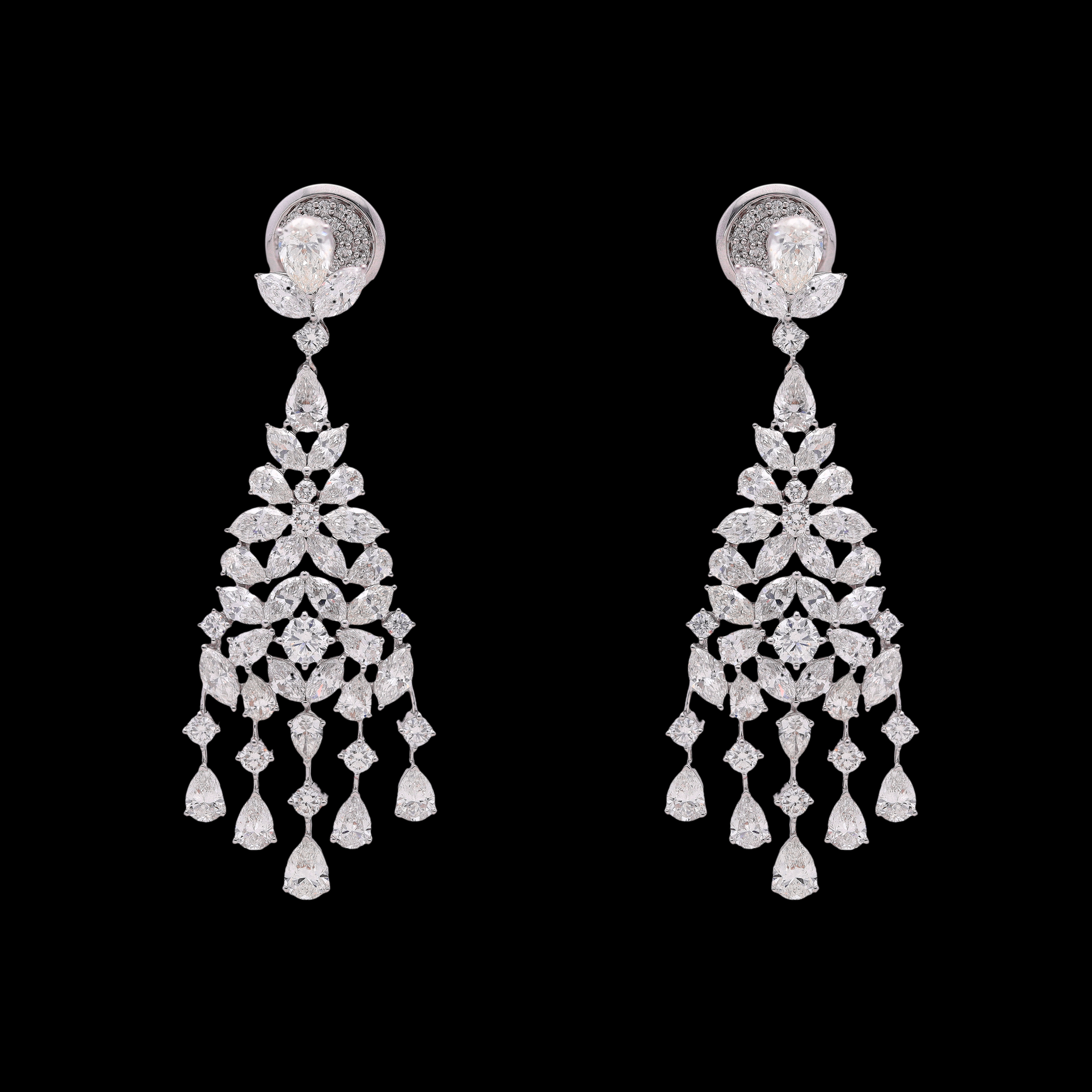Elegant Diamond Chandelier Earrings