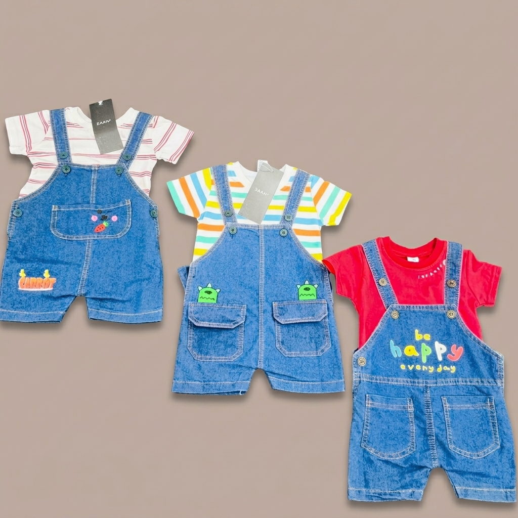 Kids Denim Dungaree Set