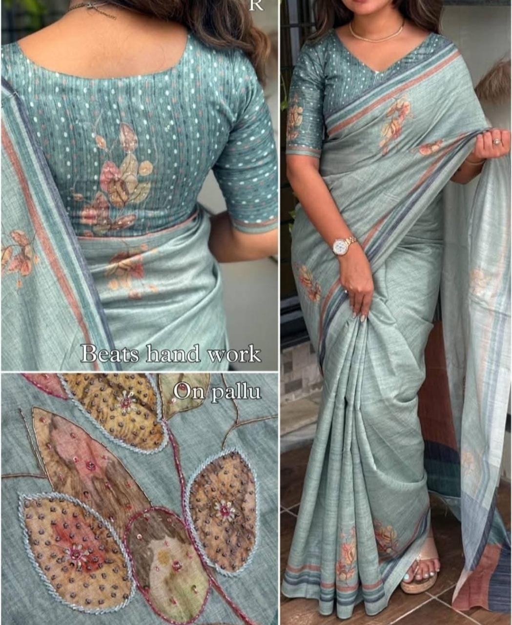 Beads Handwork Saree