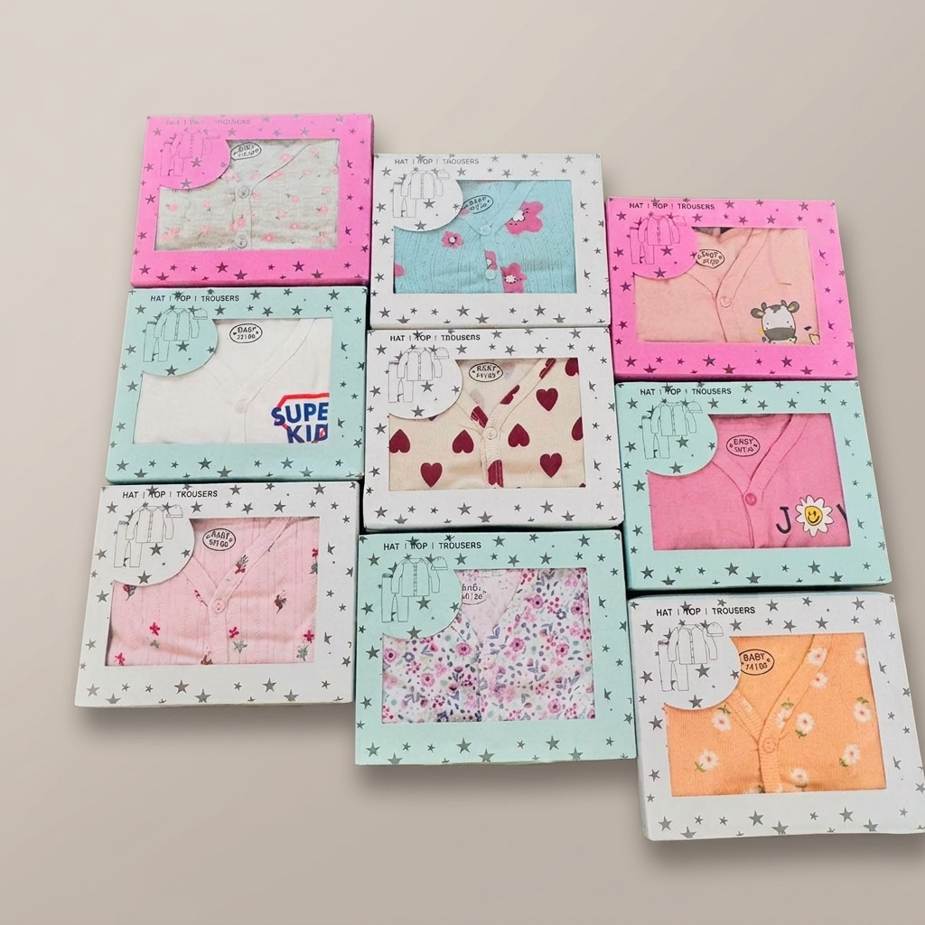 Korean Baby Cotton Bodysuit Set