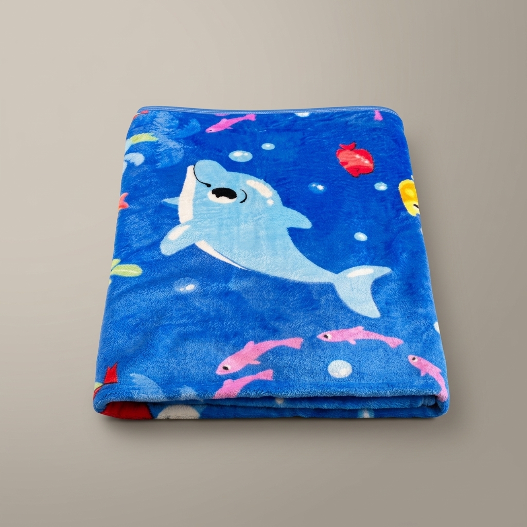 Kids Dolphin Printed Blanket