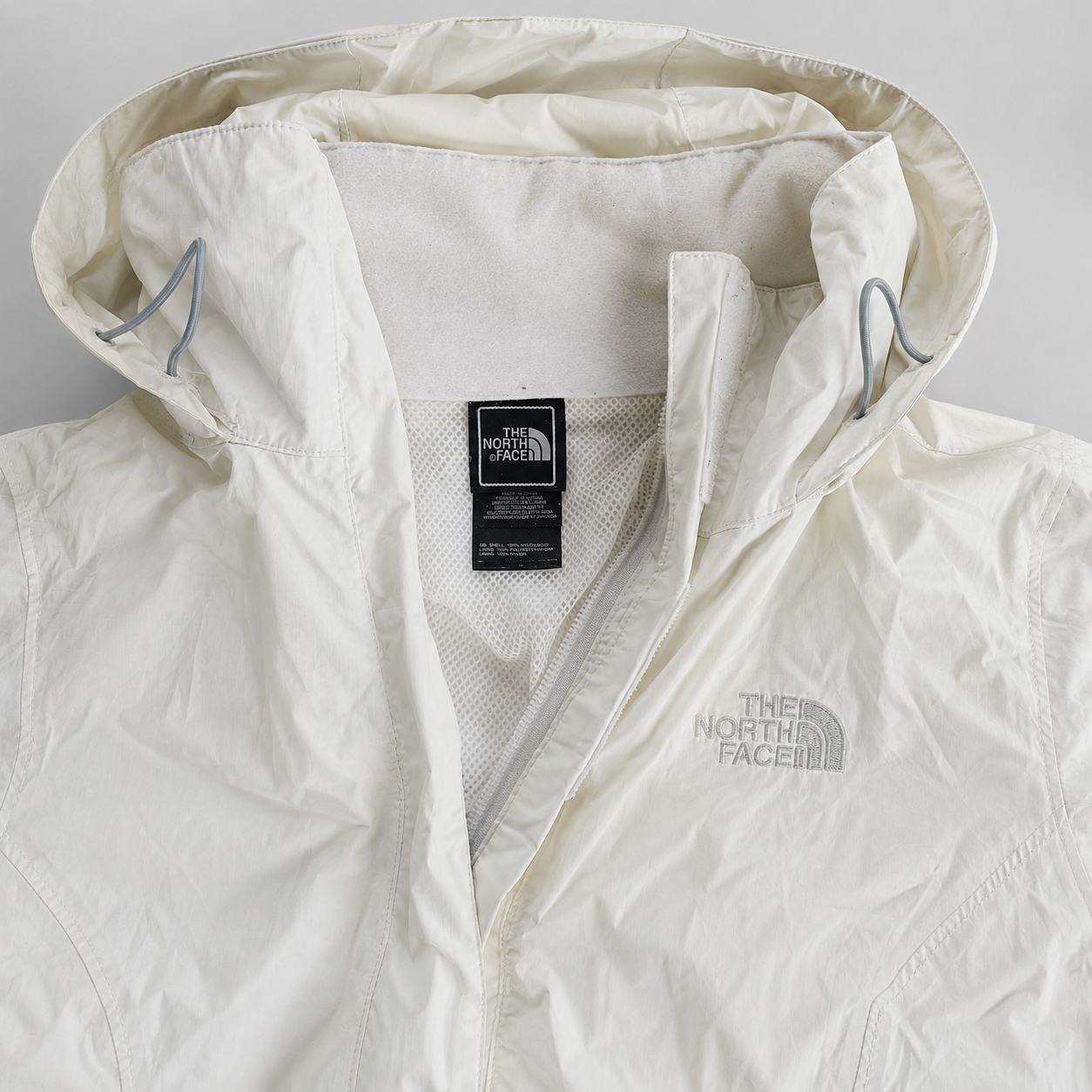 The North Face White Hooded Windbreaker Jacket