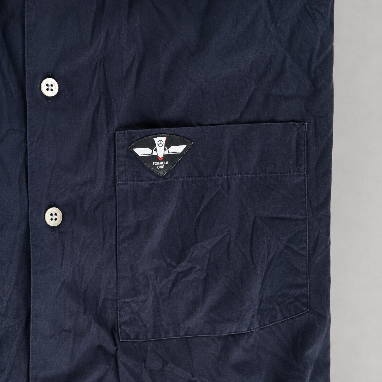 Mercedes Classic Navy Button-Down Shirt