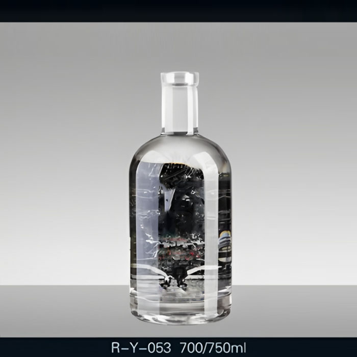 Clear Glass Spirits Bottle