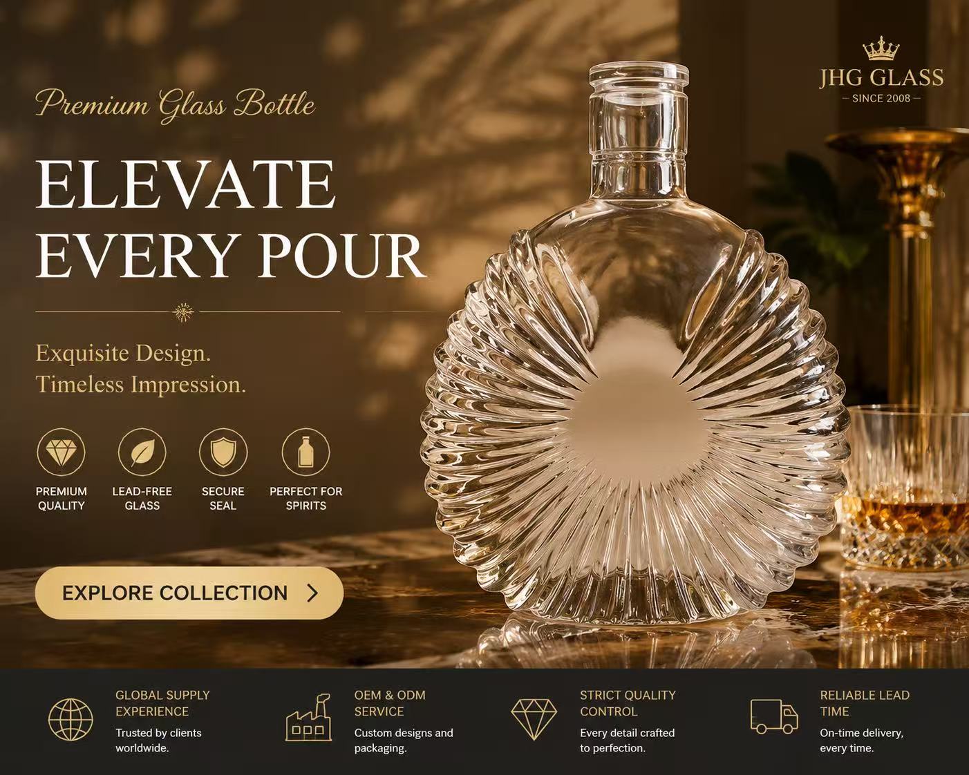 750ml Decorative Glass Bottle