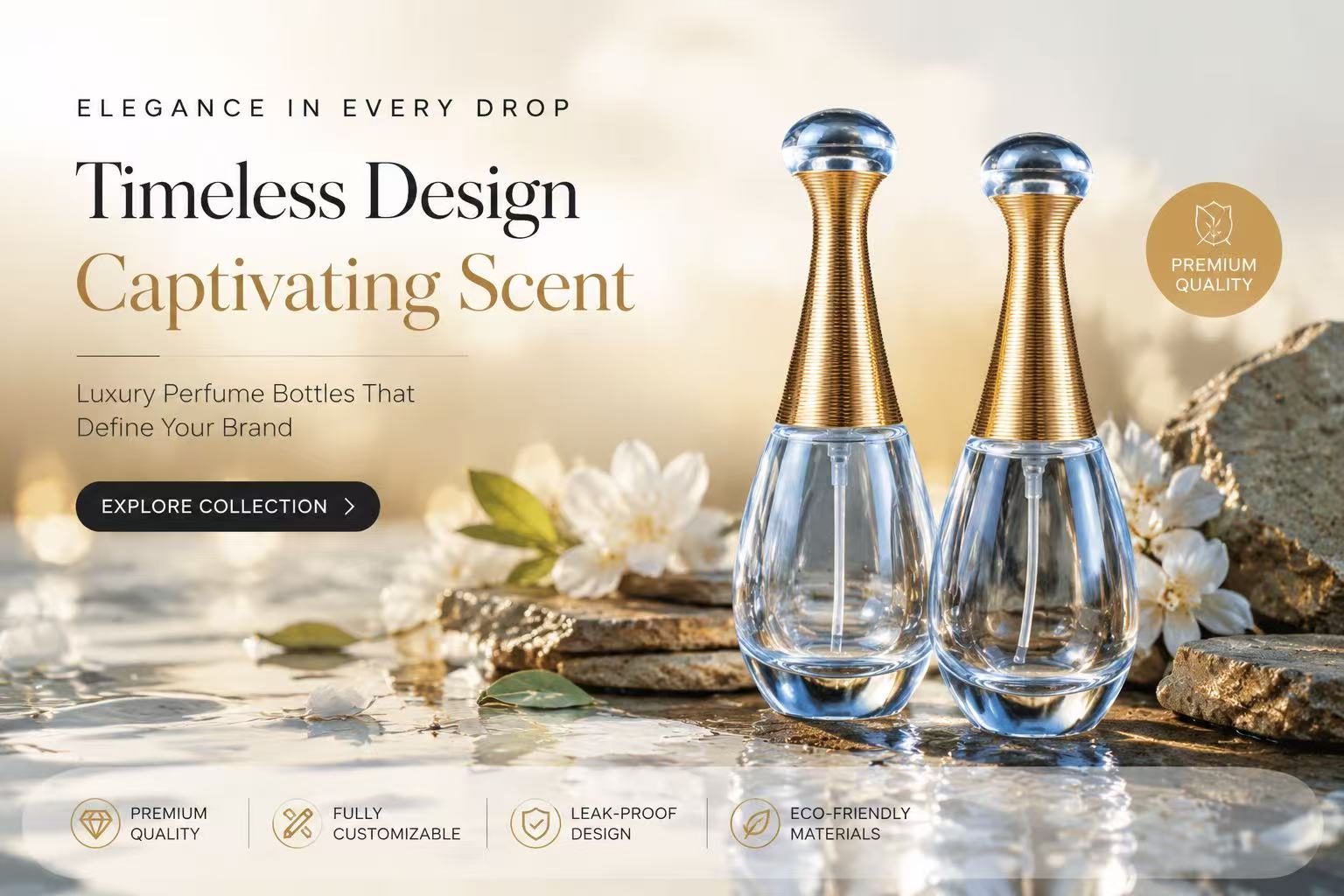 Elegant Glass Perfume Bottle 30ml
