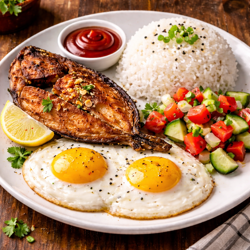 Fried Bangus Breakfast Plate
