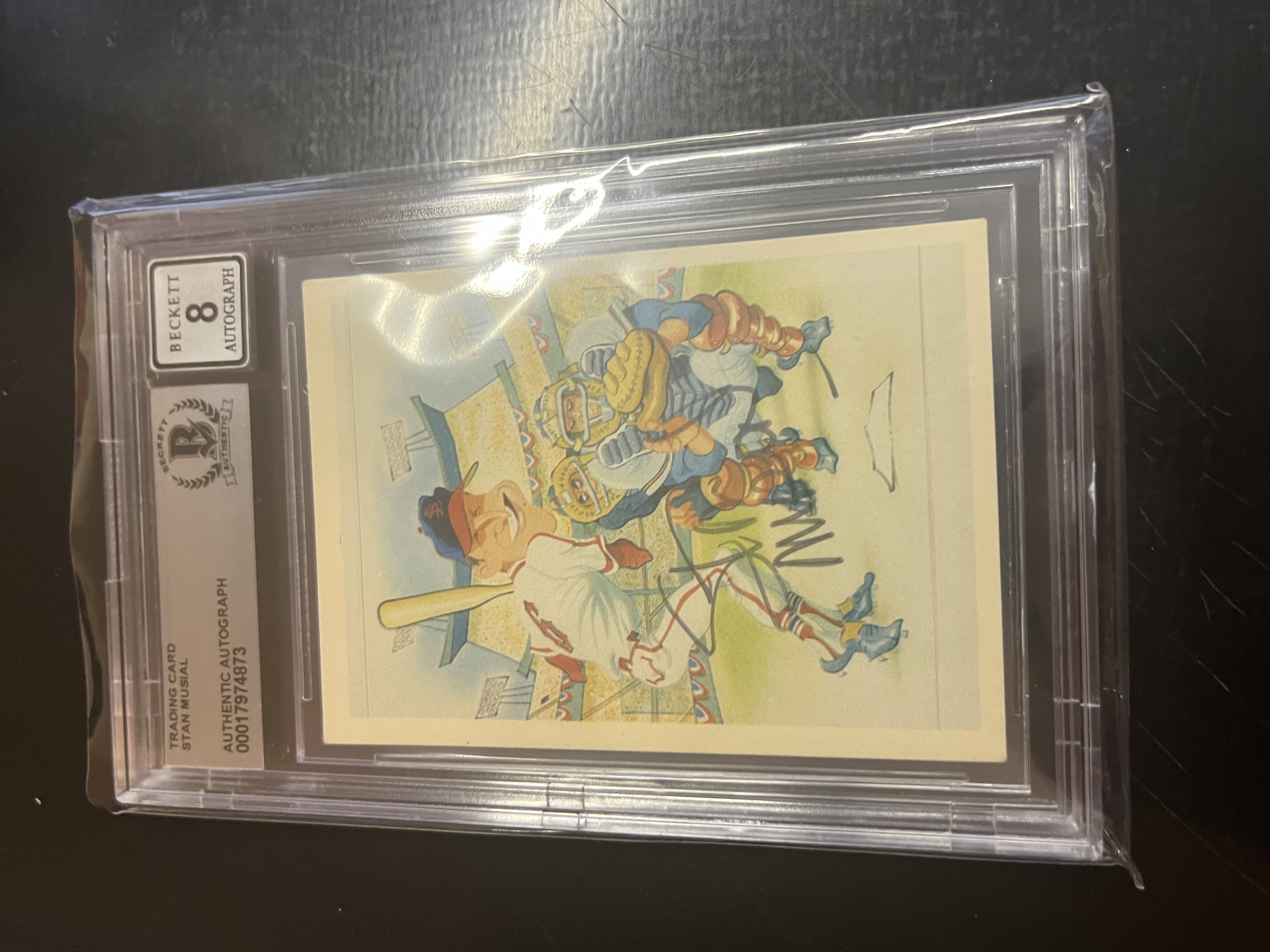 Stan Musial Cartoon BGS 8.0 Authentic Autograph