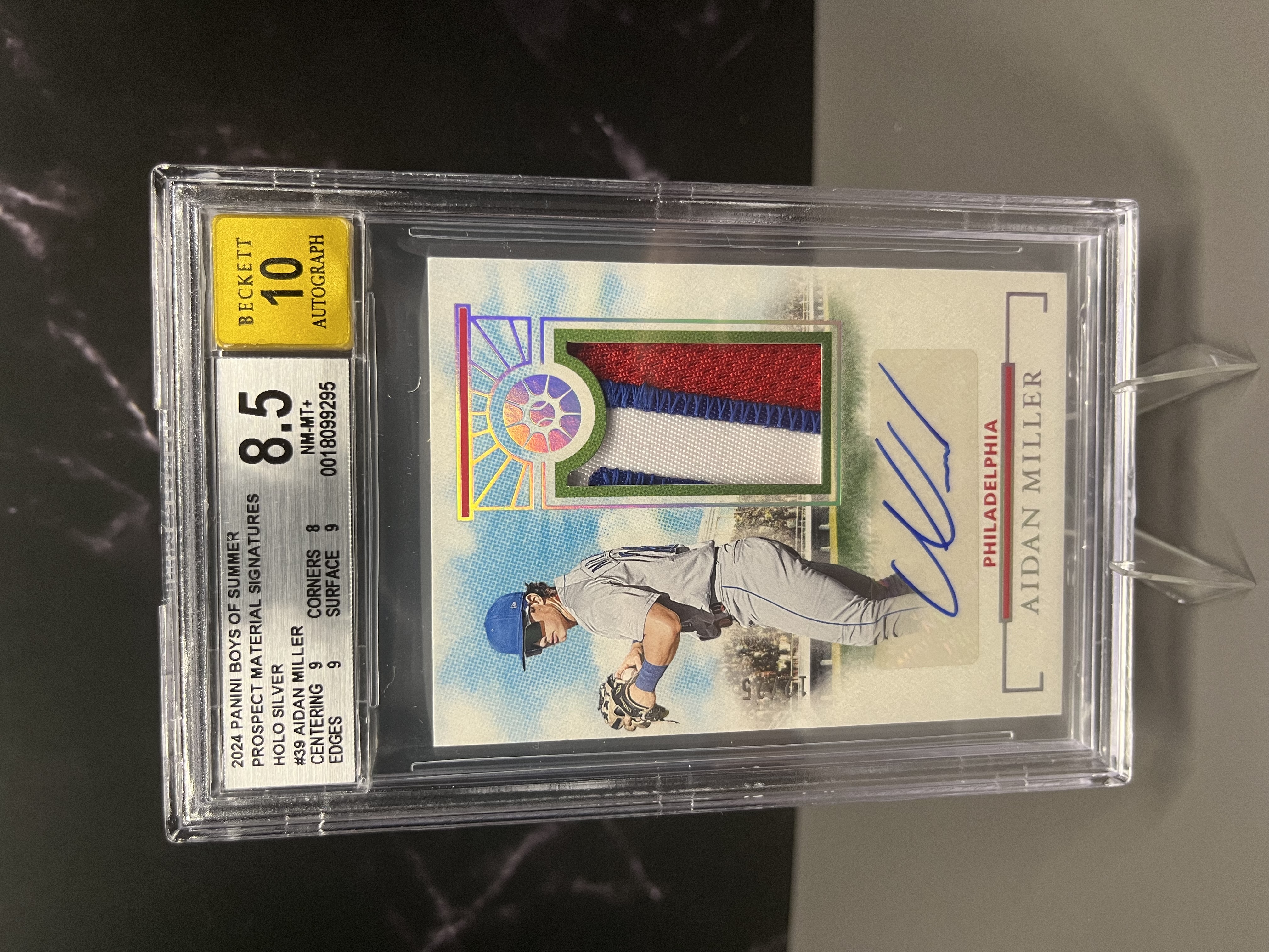 2024 Panini Boys of Summer #PMS-AM Aidan Miller Sign Holo Silver BGS 8.5 #/25