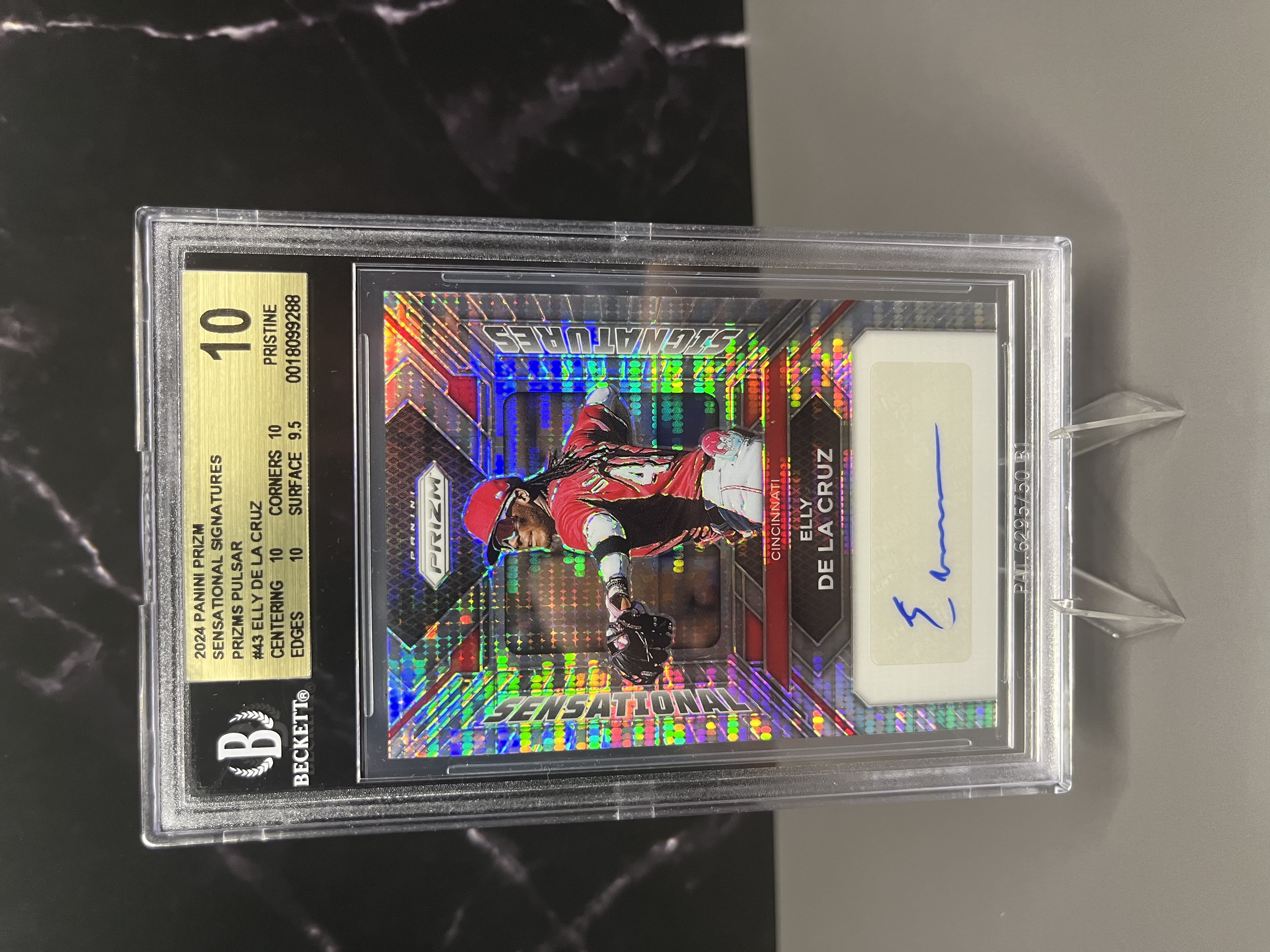 2024 Panini Prizm #SS-EDC Elly De La Cruz Sensa Sign Pulsar Prizms BGS 10 #/199