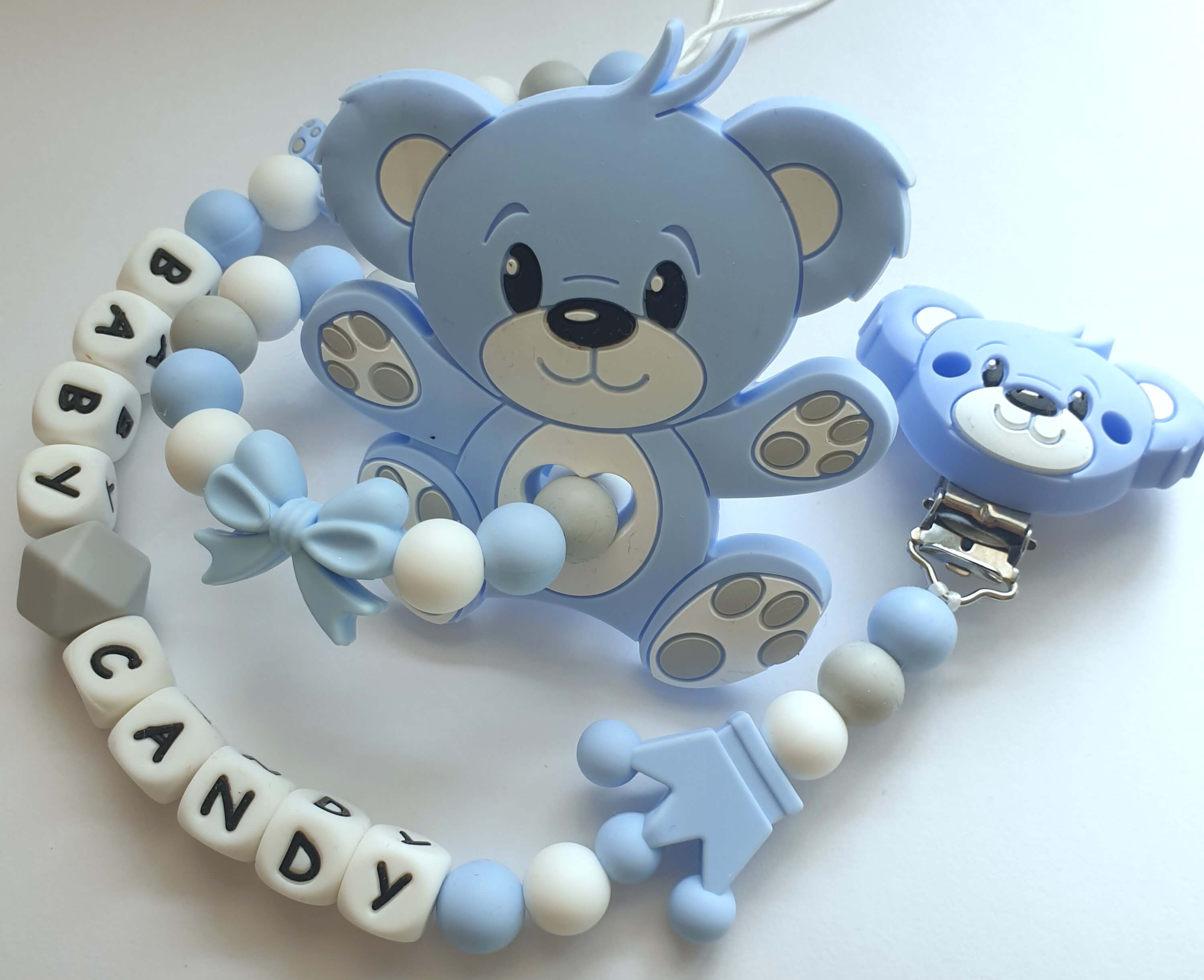 Baby Candy čiulptuko laikiklis ir kramtukas su apyranke