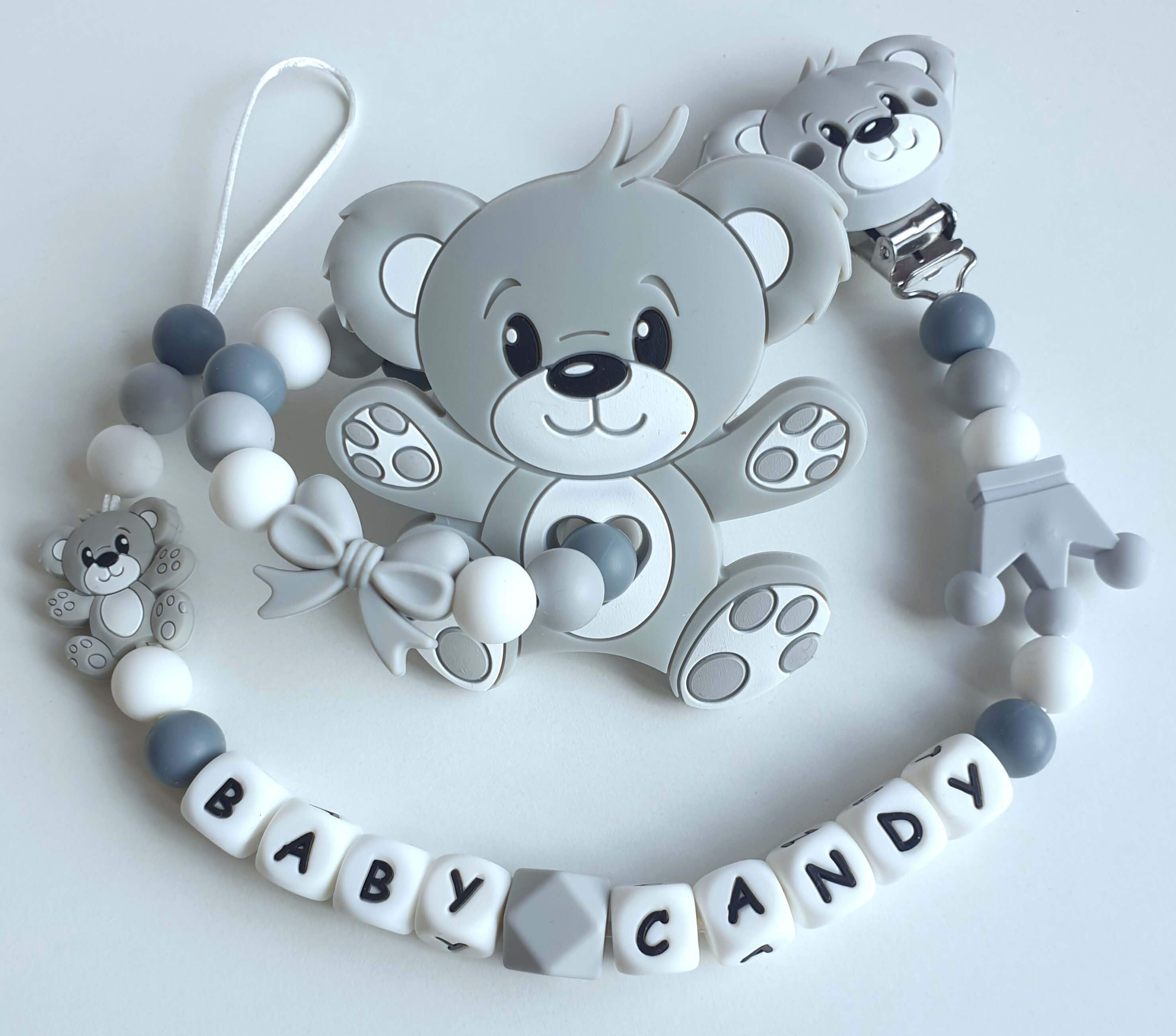 Baby Candy čiulptuko laikiklis ir kramtukas su apyranke