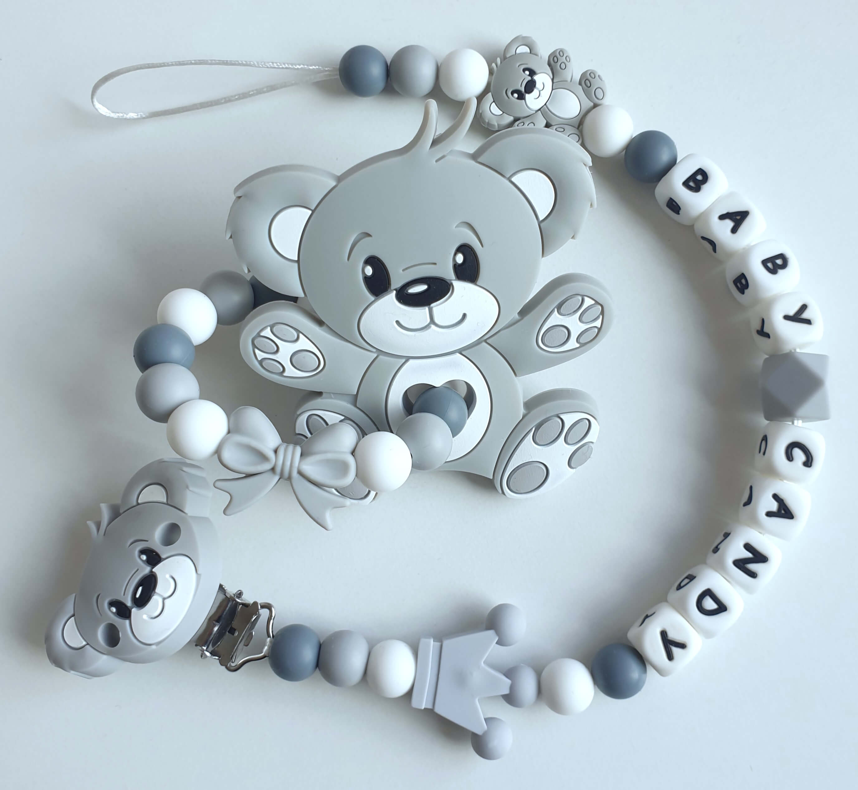 Baby Candy čiulptuko laikiklis ir kramtukas su apyranke