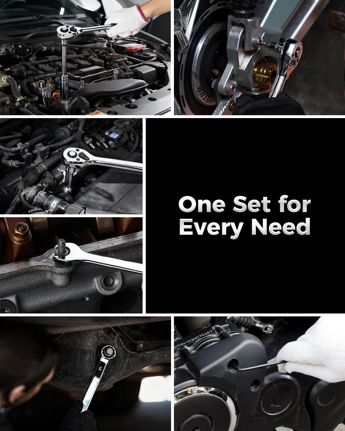 COMOWARE 320-Piece Master Mechanic Tool Set with Case, 1/4” 3/8” 1/2” Drive SAE & Metric Socket Wrench Set, Includes 72T Ratchet Set, CR-V Steel, Hex Keys & Specialty Bits for Auto Repair & DIY