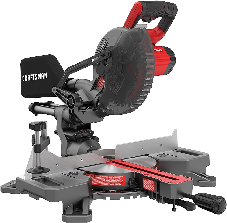CRAFTSMAN V20 Cordless Sliding Miter Saw, 7-1/4 inch, Single Bevel, Battery and Charger Included