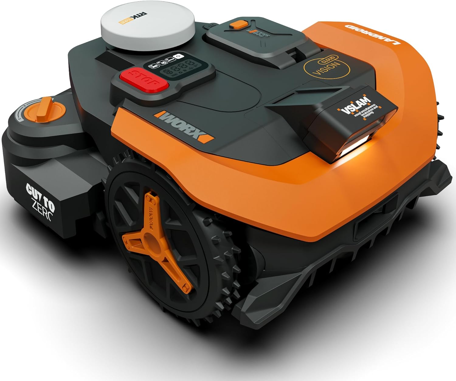 WORX Landroid Vision Cloud Robot Lawn Mower, No Perimeter Wire Robot Mower for 1 Acre, AI Obstacle Avoidance + RTK Cloud Navigation, Auto Mapping, App Control, Cut-to-Zero, WR340