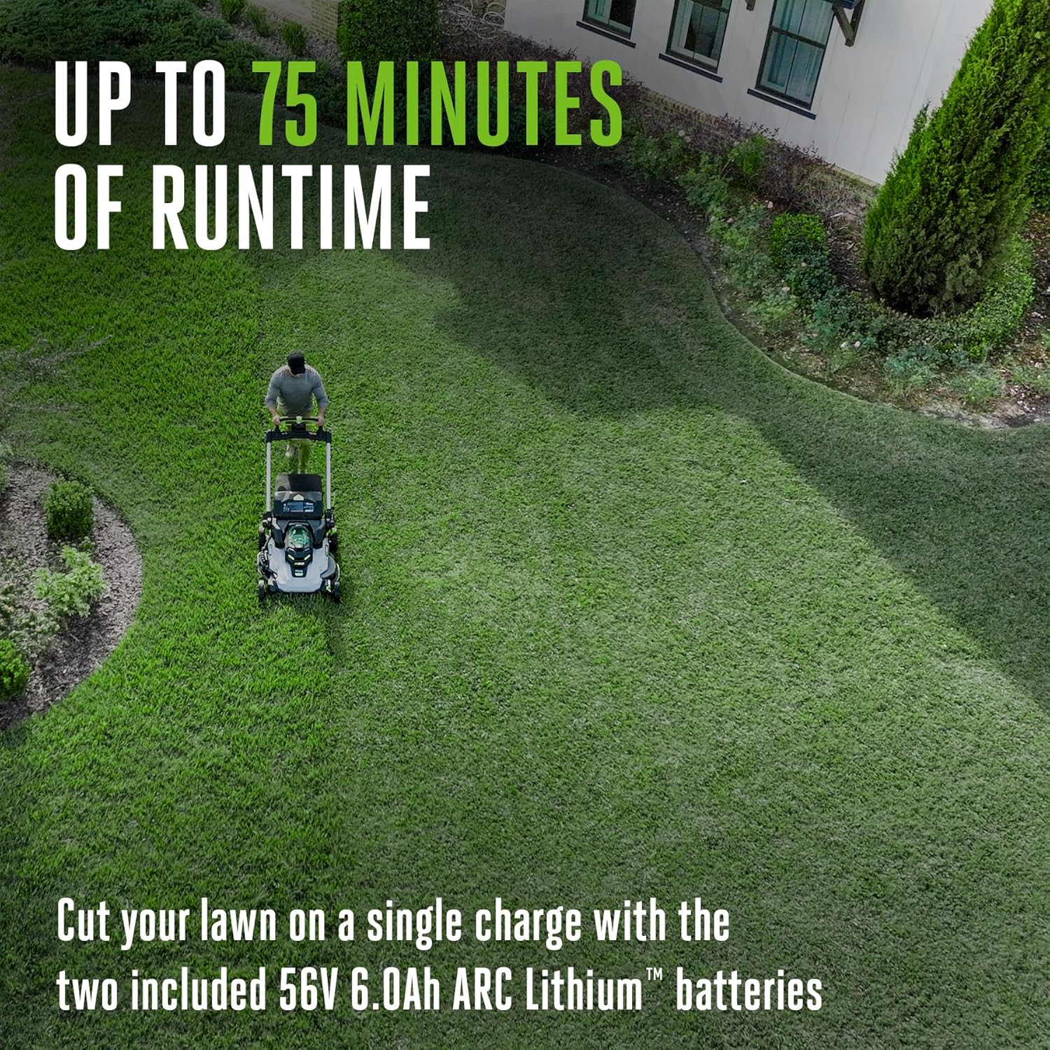 EGO POWER+ Electric Lawn Mower, Self-Propelled Cordless with 30" Super Composite Deck, Includes (2) 56V 6.0Ah Batteries and Dual Port Charger