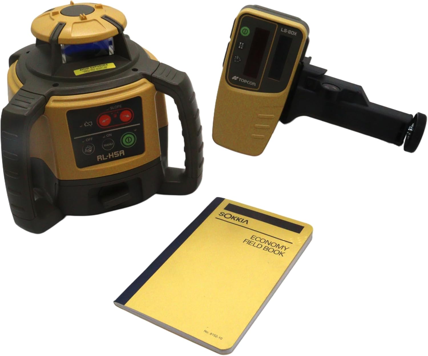 Topcon RL-H5A Self Leveling Horizontal Rotary Laser with Field Book, LS-80 Receiver, Detector Holder & Case, Class 2, IP66 Rating, Dust, and Water Resistance, 2600ft (800m) Construction Laser Level