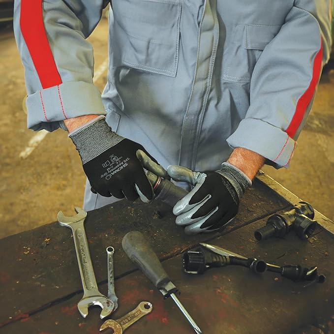SHOWA Atlas 370B Professional Nitrile Work Gloves,for Landscaping, Gardening & Assembly, General Purpose Gloves