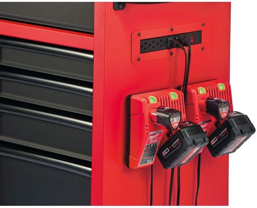 Heavy-duty, Drawer 16 Tool Chest 46 In. and Rolling Cabinet Set, Red and Black, Personal Valuables Storage Drawer with Separate Lock in the Tool Chest