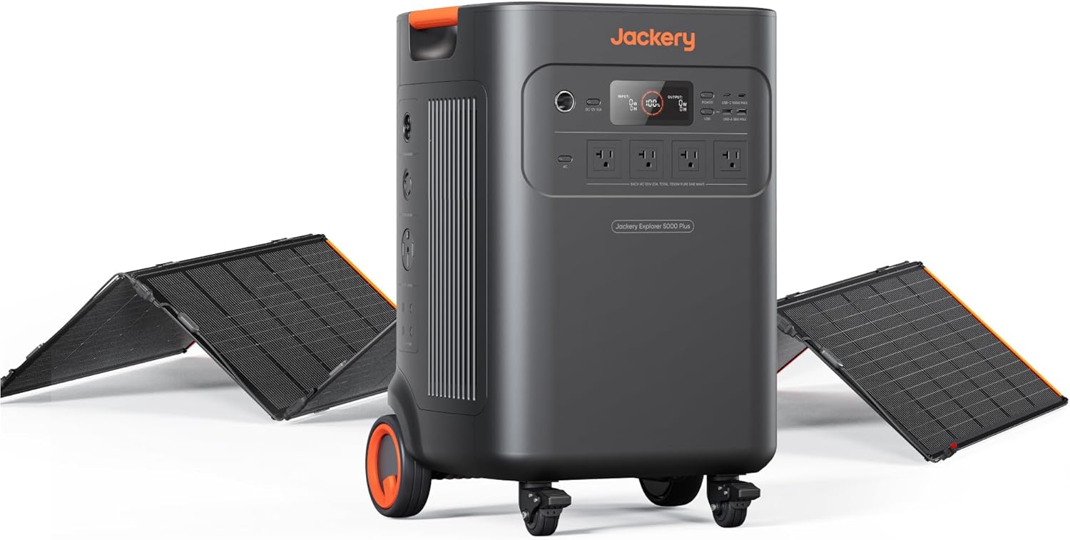 Jackery Solar Generator 5000 Plus with 500W(85Wx6) Solar Panels