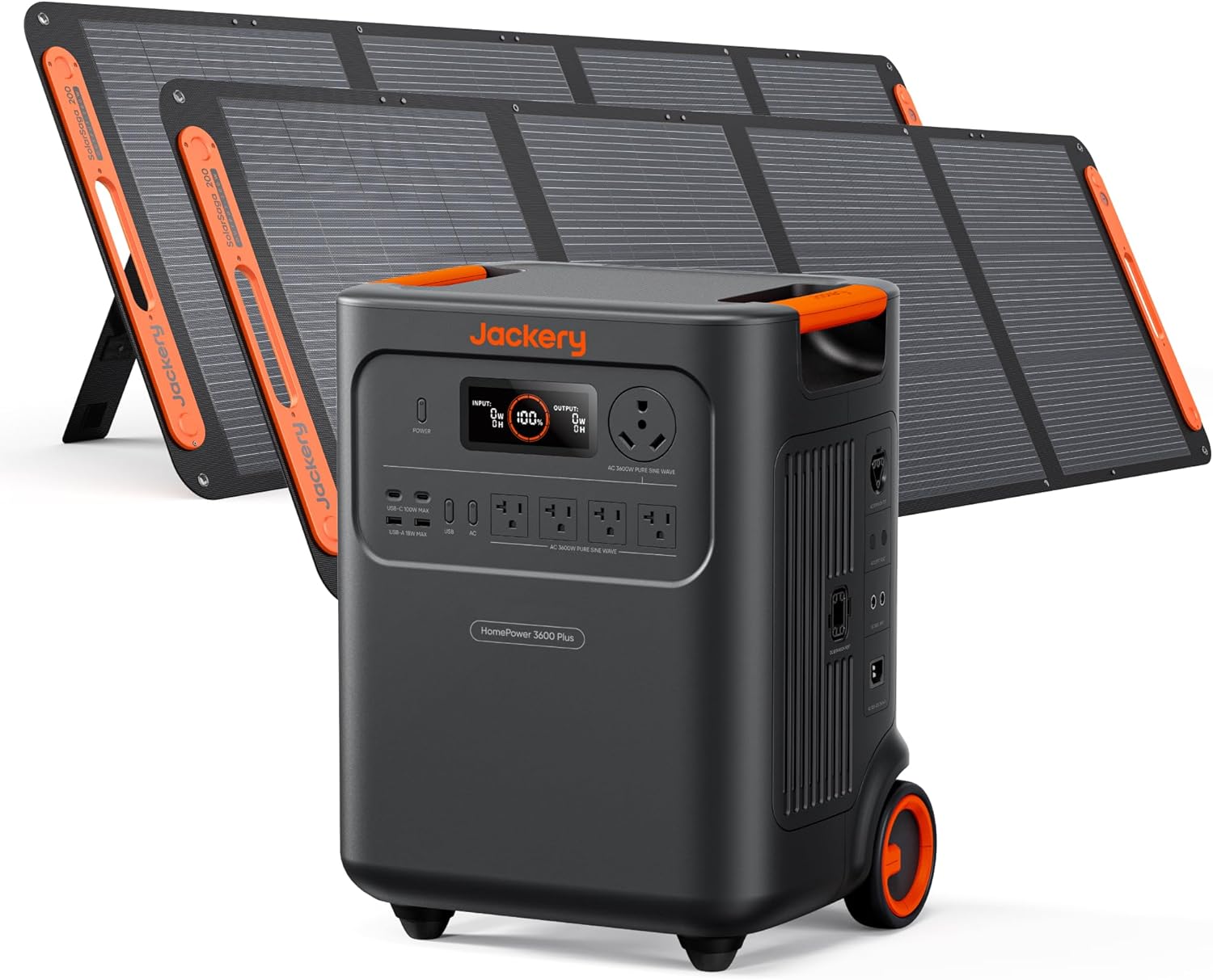 Jackery HomePower 3600 Plus Portable Power Station with 2x 200W Solar Panels