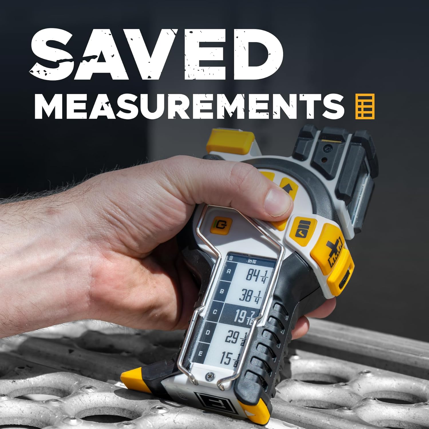 REEKON T1 Tomahawk Digital Tape Measure - Professional Accurate Measuring Tool, Green Laser, E-Paper Measuring List, Measurements Shared Over Bluetooth, Replaceable Blades