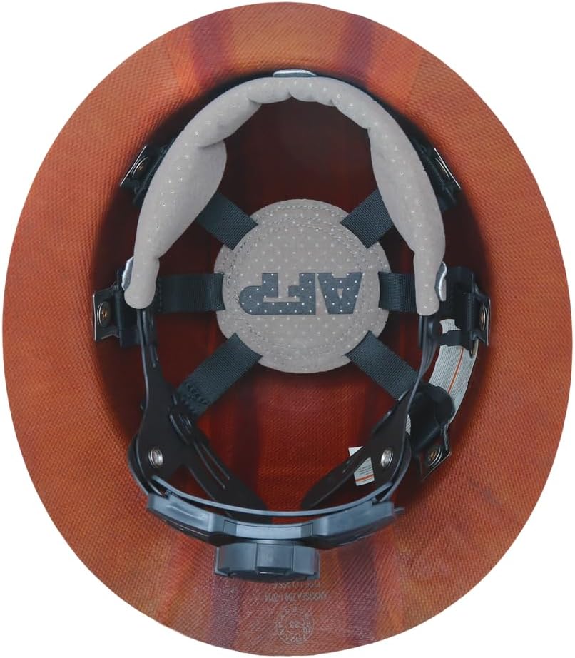 AFP Fiber Full Brim Hard Hat | 6 Point Ratchet Suspension | OSHA & ANSI Rated | Hard Hats for Men | Premium Construction Helmets for Safety