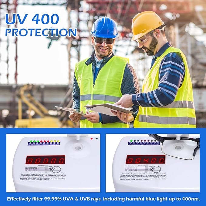 OXG 12 Pack Anti Fog Safety Glasses for Men, ANSI Z87.1 Safety Goggles Impact Scratch Resistant Eye Protection for Work