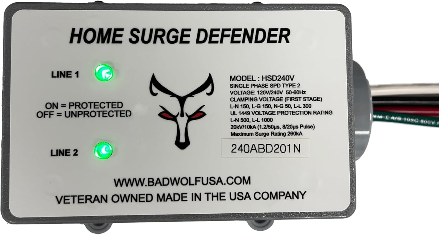 Bad Wolf HSD240V Whole House Lightning & EMP Surge Protector 260kA