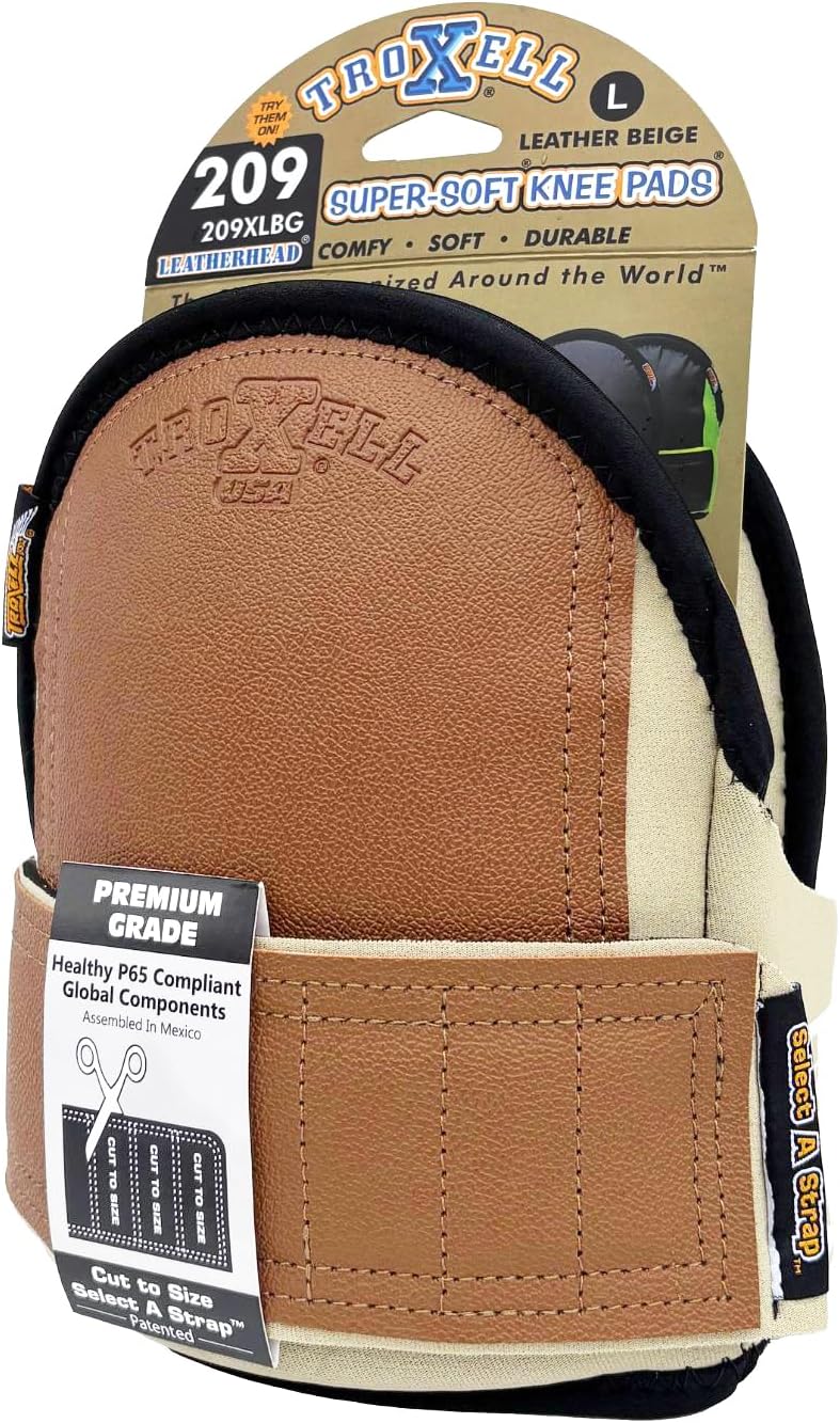 TROXELL USA SuperSoft Leatherhead Kneepads - (Large Size / Bagged in Pairs)