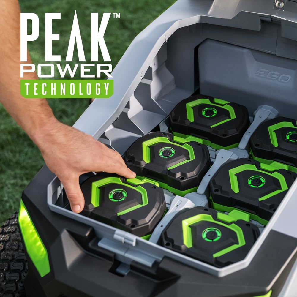 EGO Power+ Electric Riding Lawn Mower, 42" Deck Cordless Tractor, Includes (6) 56V 6.0Ah Batteries and Charger - TR4204