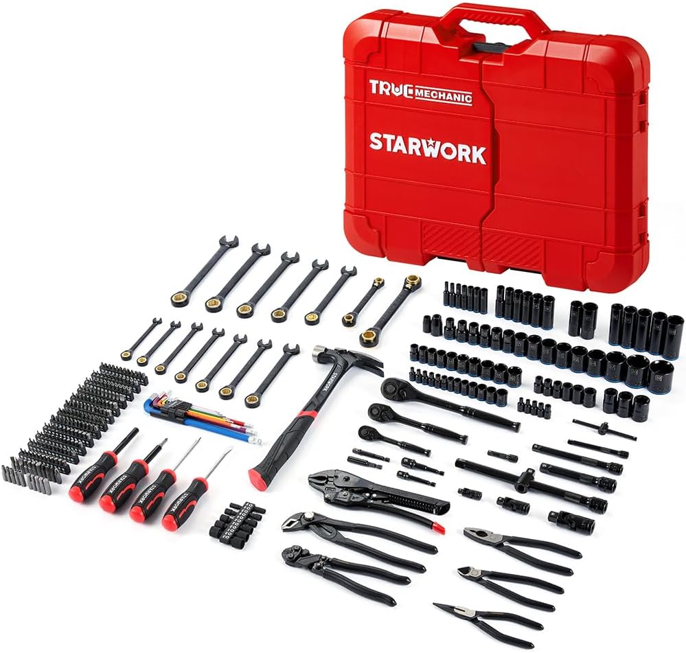 STARWORK TRUE MECHANIC 306-Piece Mechanics Tool Set and Socket Set, Comprehensive Tool Kit, Automotive Repair Tool Set, Professional