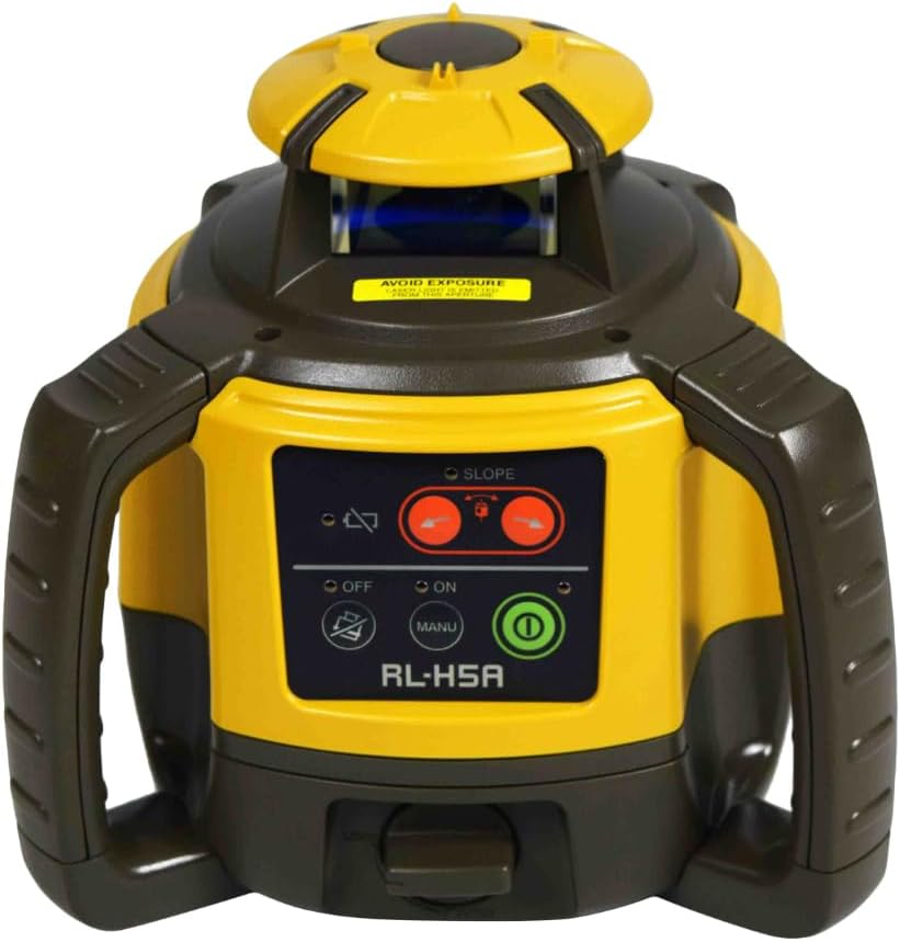 Topcon RL-H5A Self Leveling Horizontal Rotary Laser with Field Book, LS-80 Receiver, Detector Holder & Case, Class 2, IP66 Rating, Dust, and Water Resistance, 2600ft (800m) Construction Laser Level