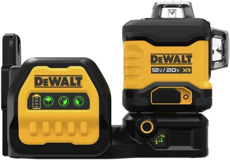 DEWALT 20V/12V MAX Laser Level Kit, 3 x 360, Green (DCLE34030G), Color Yellow