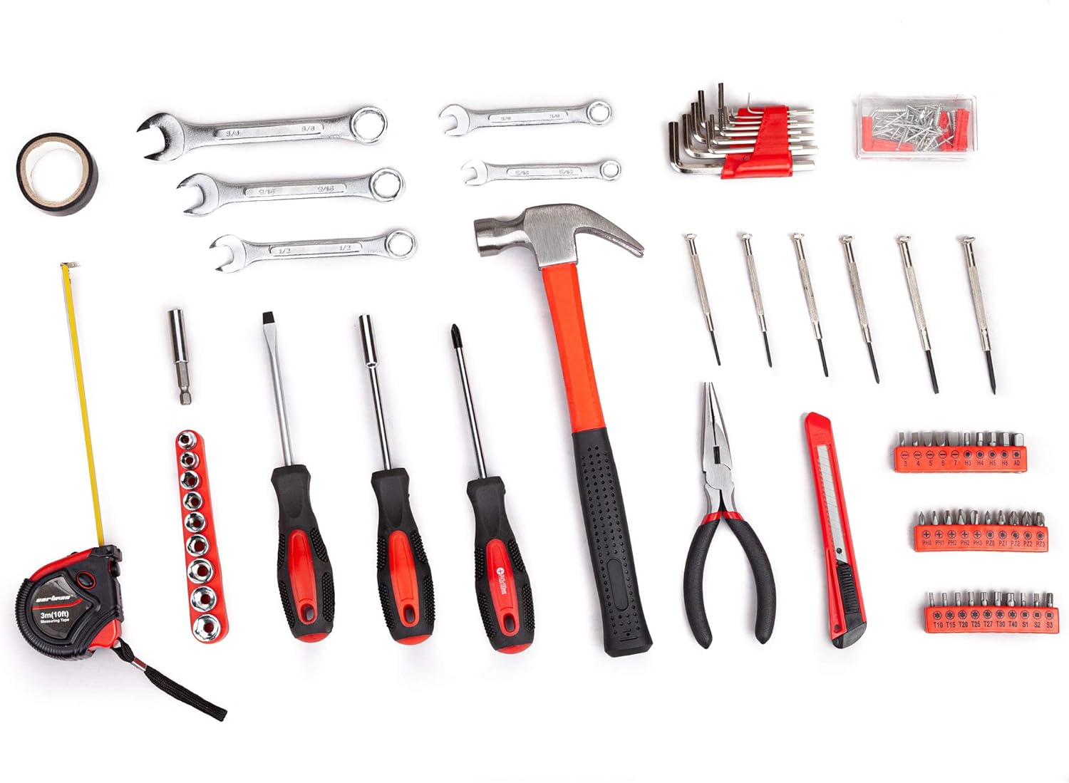 Cartman 148 Piece Automotive and Household Tool Set Perfect for Car Enthusiasts and DIY Home Repairs