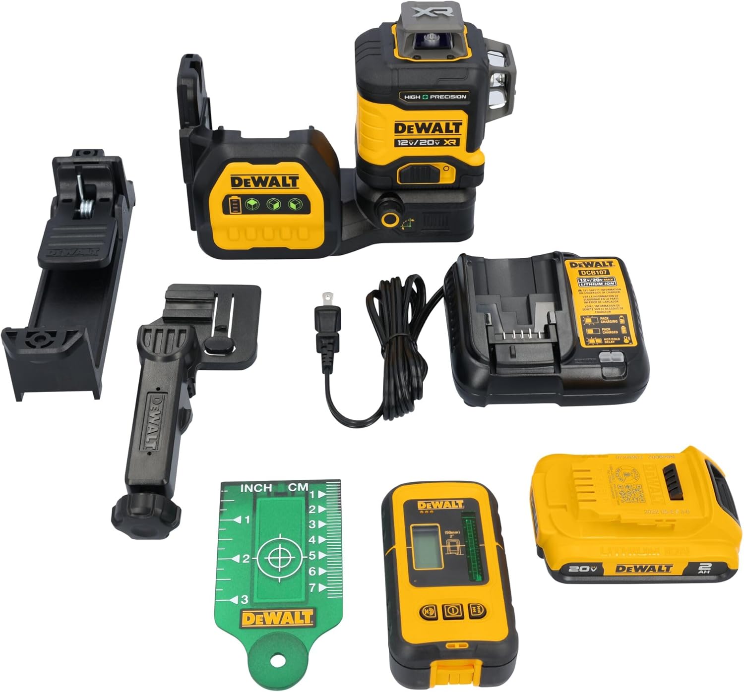 DEWALT 12V/20V MAX XR Line Laser, High Precision 3 X 360, Green, Battery and Charger Included