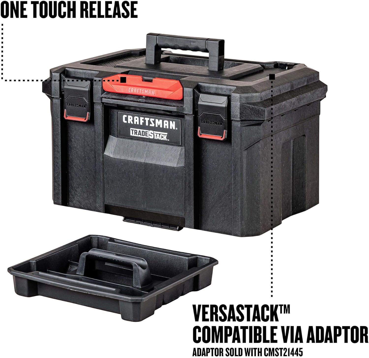 CRAFTSMAN TRADESTACK Tool Box, Waterproof Indoor/Outdoor, Stackable Tool Storage, Lockable, 21 Inch (CMST21430)